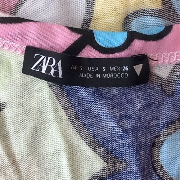 nwot Zara floral cotton tee size S - Picture 2 of 4